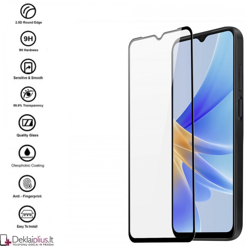 Telefono ekrano grūdintas stiklas - per visą ekraną Oppo A17 Telefono ekrano grūdintas stiklas - per visą ekraną Oppo A17
